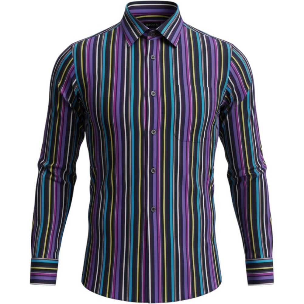 ST CROIX Button Down Shirt Mens XL Purple Blue Striped Cotton Business Office